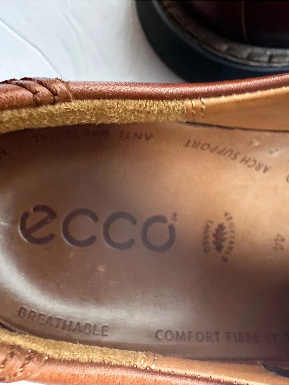 Ecco Men’s Whiskey Brown Holton Apron Toe Derby Dress Shoes- Size 44/US 10/10.5
